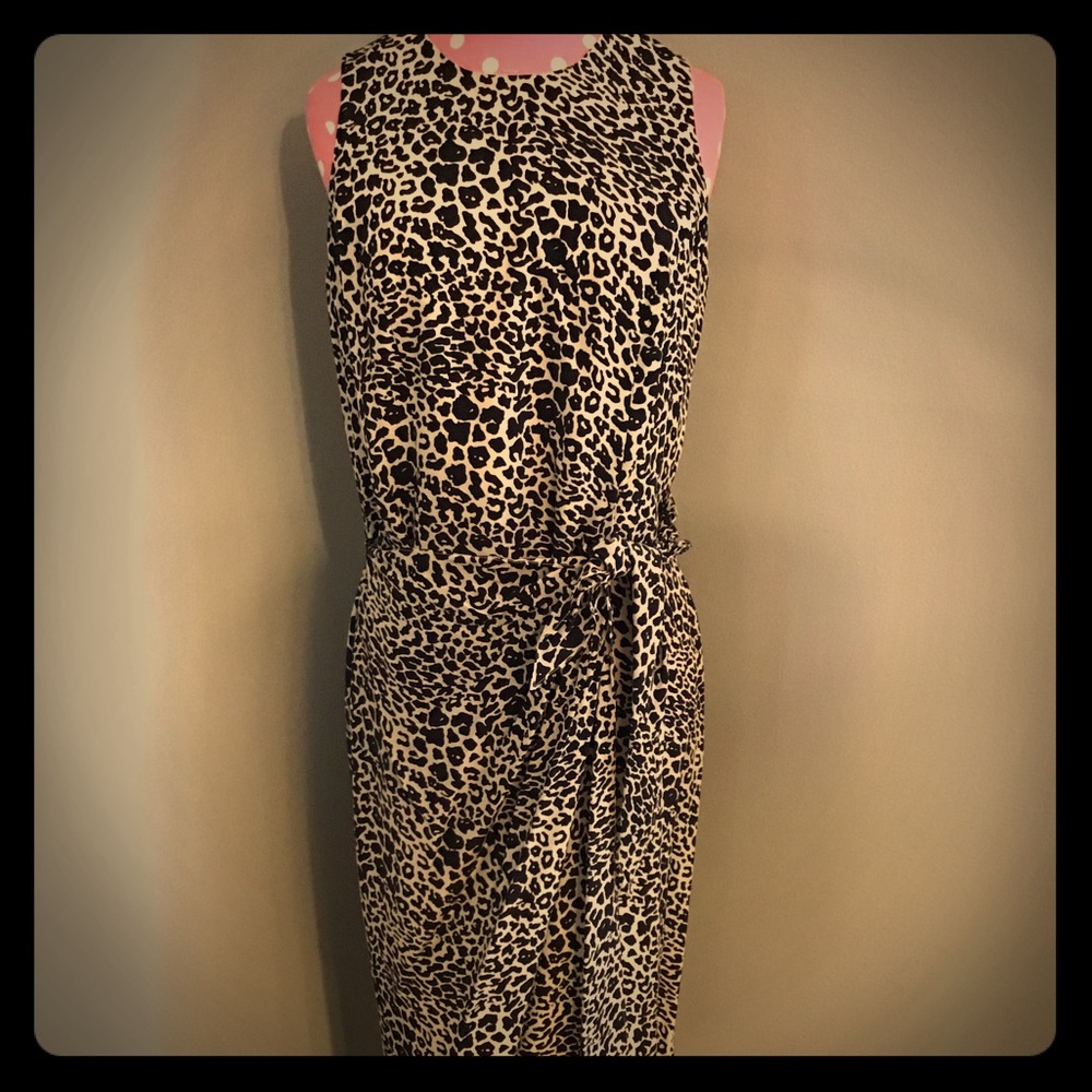 Leopard Print Dress with Front Tie